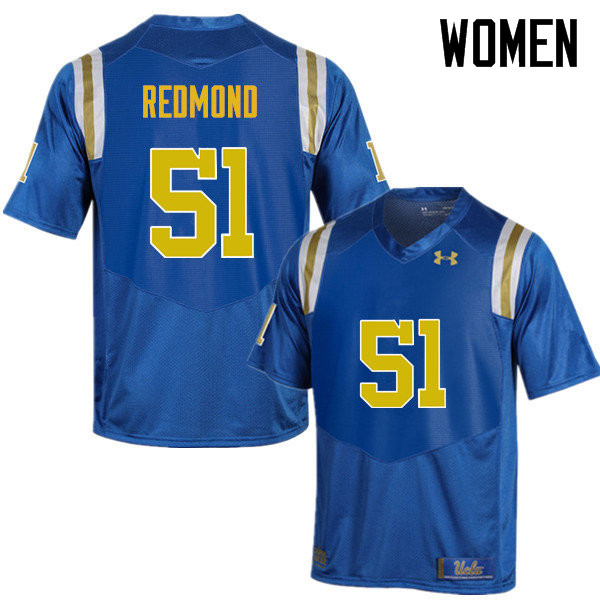 Women #51 Alex Redmond UCLA Bruins Under Armour College Football Jerseys Sale-Blue